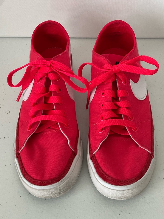 Nike Shoes - Nike Women's Hot Pink Canvas Low-Top Sneakers with White Swoosh